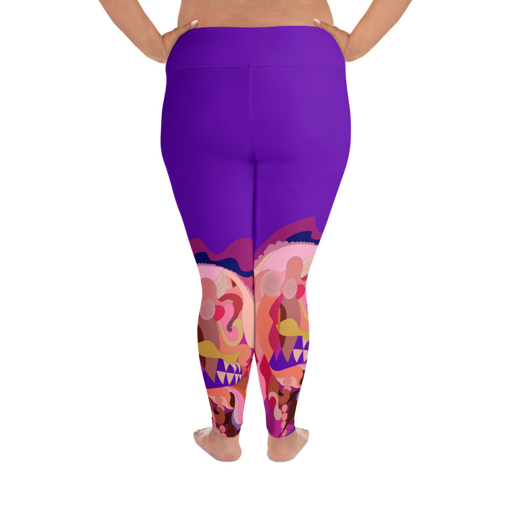 Purple Violet "Jubilee" Plus Size Leggings