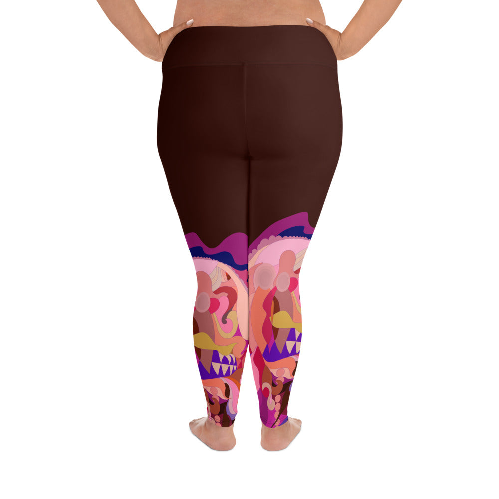 Deep Brown "Jubilee" Plus Size Leggings