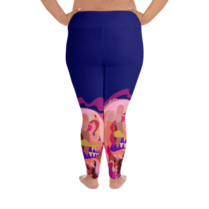 Navy Blue Indigo "Jubilee" Plus Size Leggings