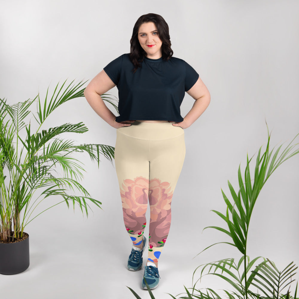 Creamy Dragon Leggings (Plus Size)