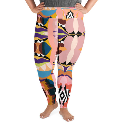 Peachy Blue Lips Yoga Leggings (Plus Size)