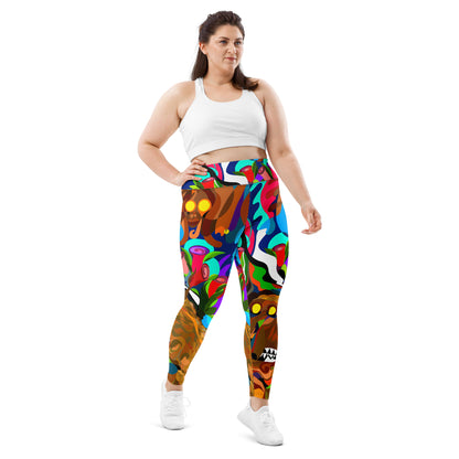 Jungle Eyes in Tulips Yoga Leggings (Plus)