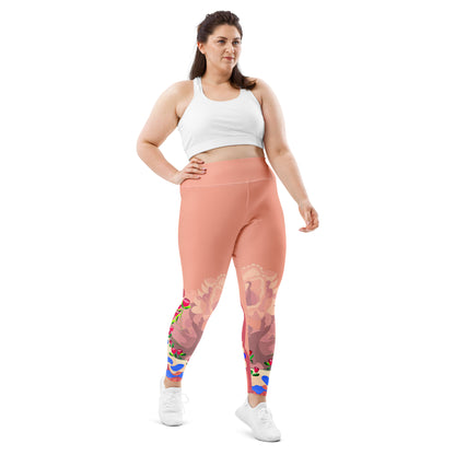 Pinky Mauve Dragon Yoga Leggings (Plus)