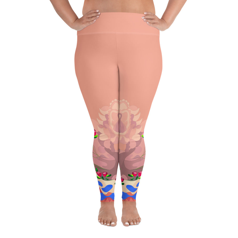 Pinky Mauve Dragon Yoga Leggings (Plus)