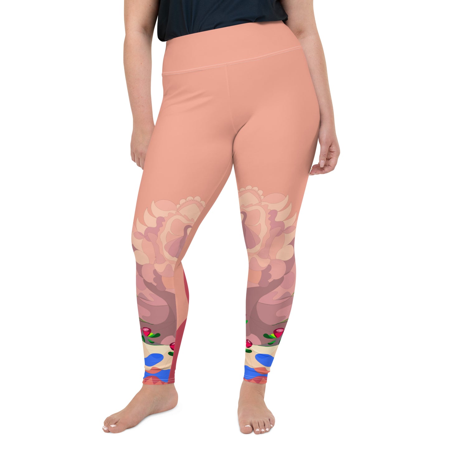 Pinky Mauve Dragon Yoga Leggings (Plus)