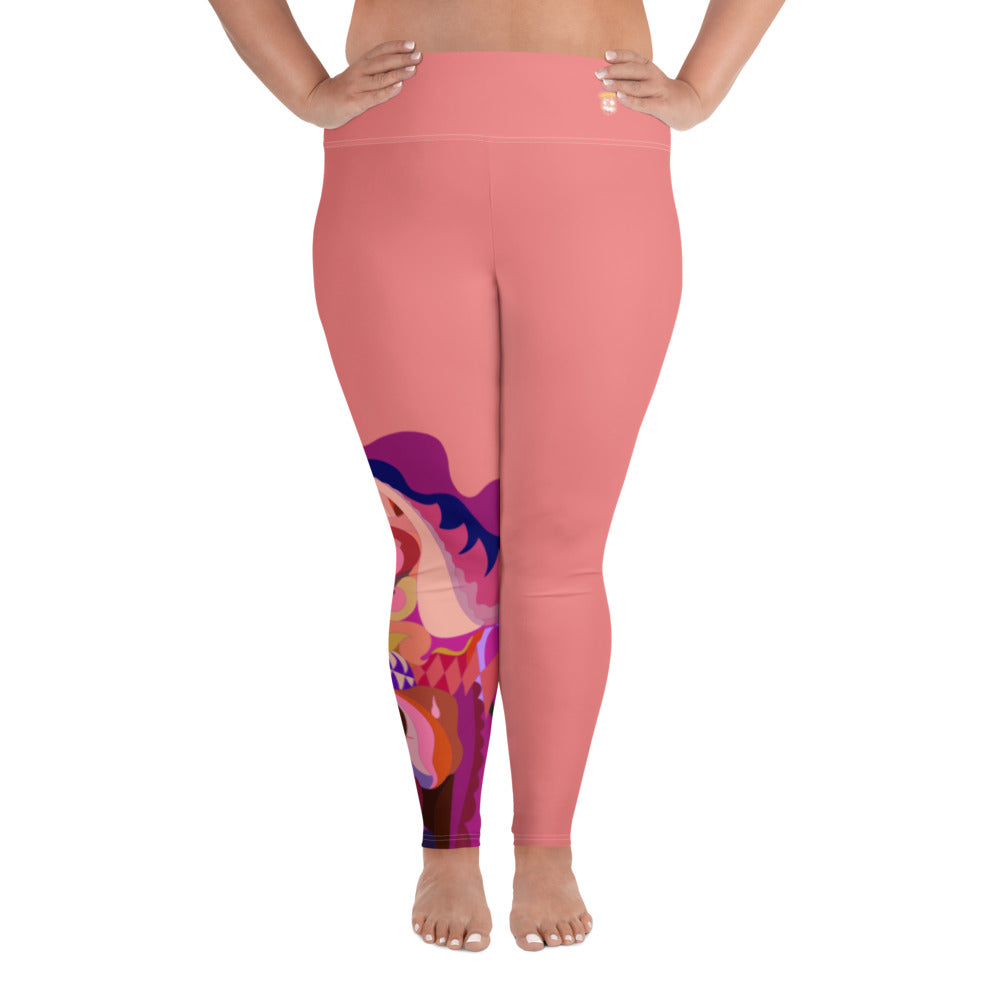 Salmon "Jubilee" Plus Size Leggings (Single Leg)