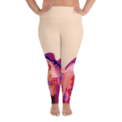 Almond Cream "Jubilee" Plus Size Leggings