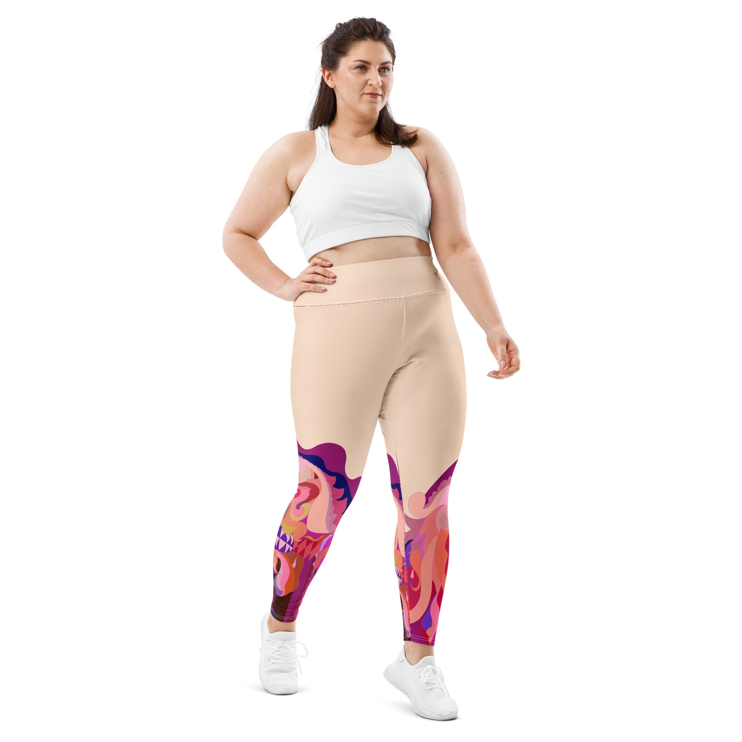 Almond Cream "Jubilee" Plus Size Leggings