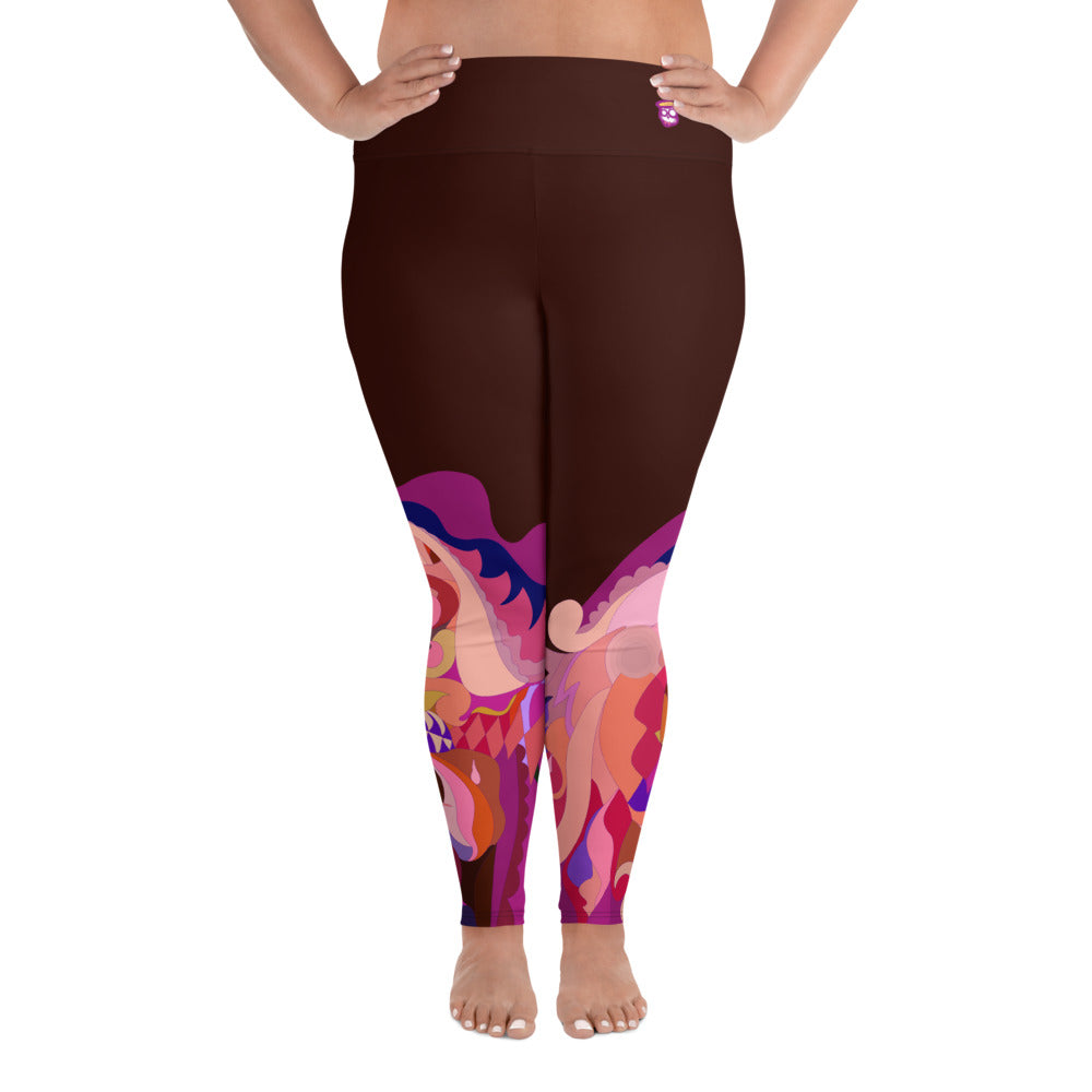 Deep Brown "Jubilee" Plus Size Leggings