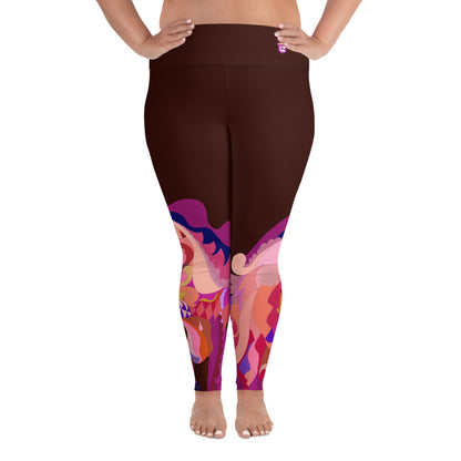 Deep Brown "Jubilee" Plus Size Leggings