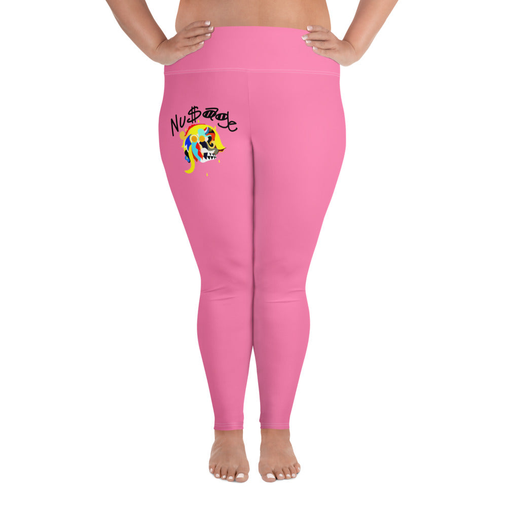 ‘’Pharaoh” Cotton Candy Pink Plus Size Leggings