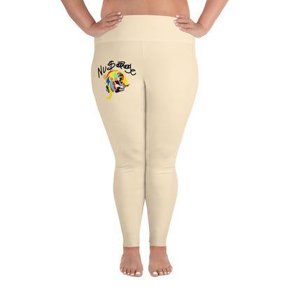 ‘’Pharaoh” Vanilla Cream Pink Plus Size Leggings