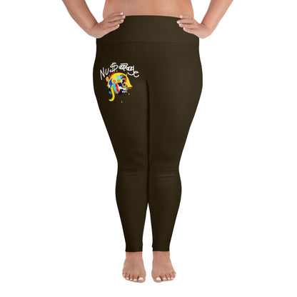 ‘’Pharaoh” Chocolate Cinnamon Pink Plus Size Leggings