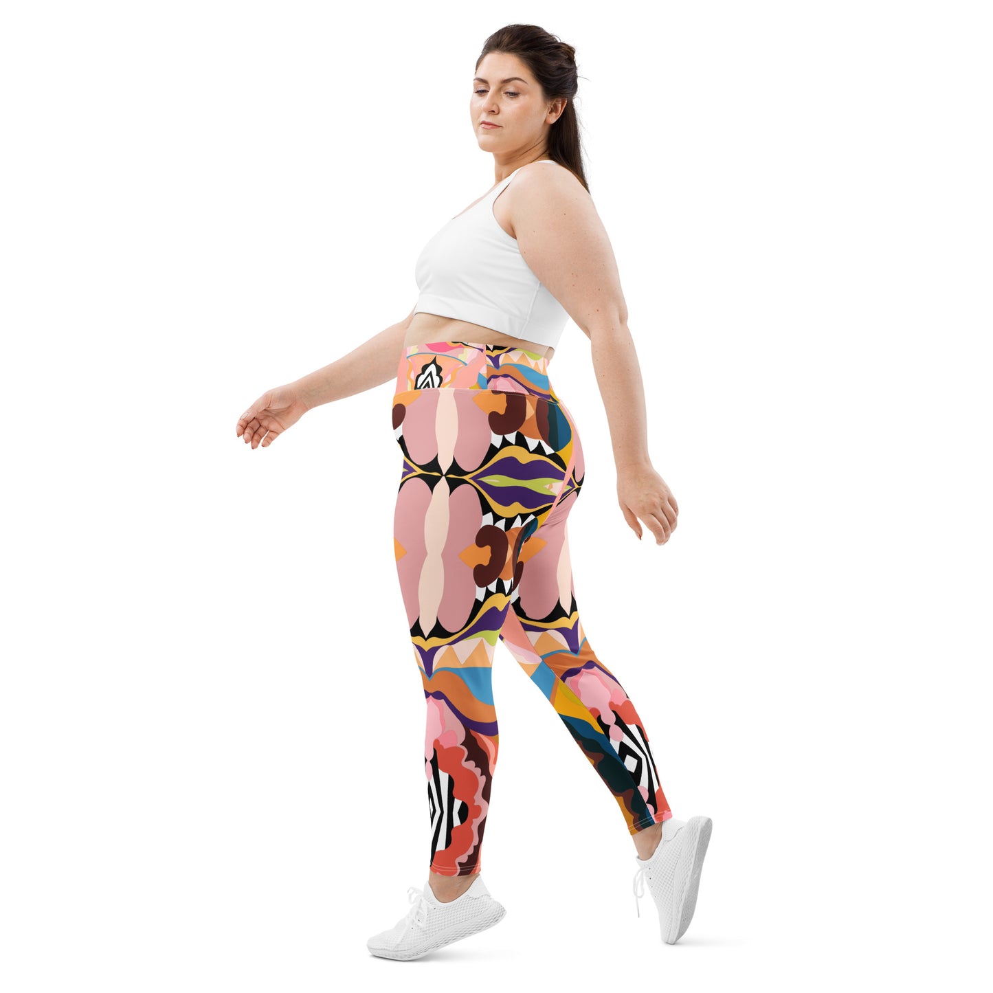 Peachy Blue Lips Yoga Leggings (Plus Size)