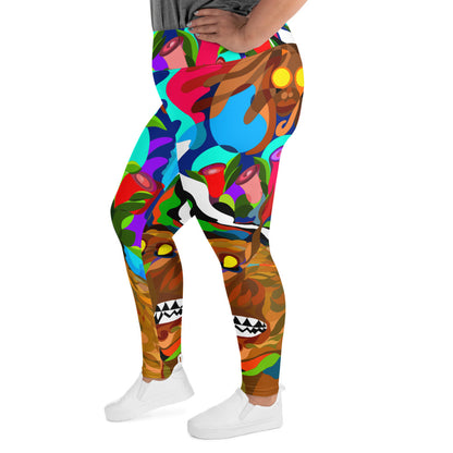 Jungle Eyes in Tulips Yoga Leggings (Plus)