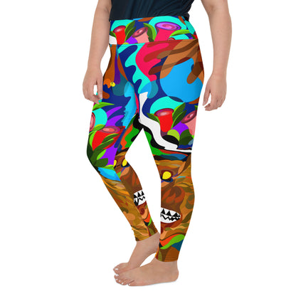 Jungle Eyes in Tulips Yoga Leggings (Plus)