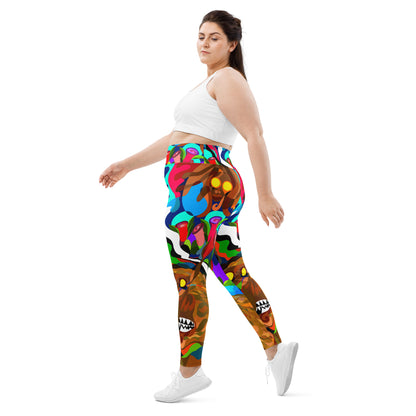 Jungle Eyes in Tulips Yoga Leggings (Plus)