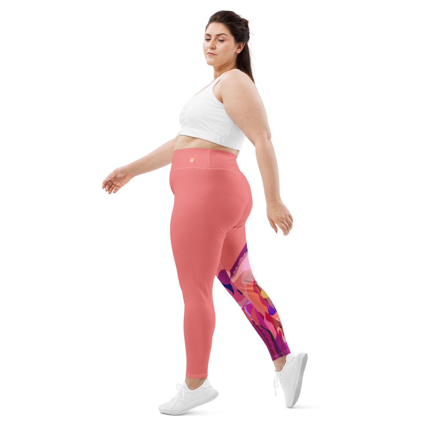 Salmon "Jubilee" Plus Size Leggings (Single Leg)