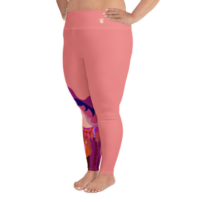 Salmon "Jubilee" Plus Size Leggings (Single Leg)