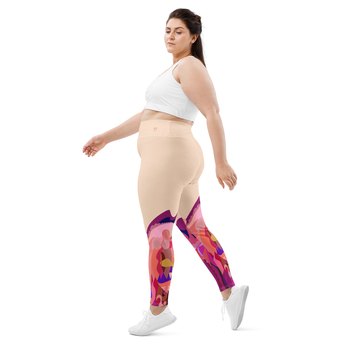 Almond Cream "Jubilee" Plus Size Leggings