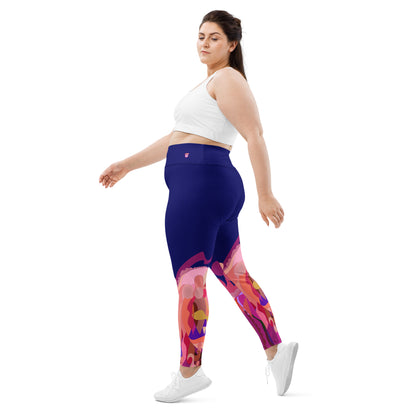 Navy Blue Indigo "Jubilee" Plus Size Leggings