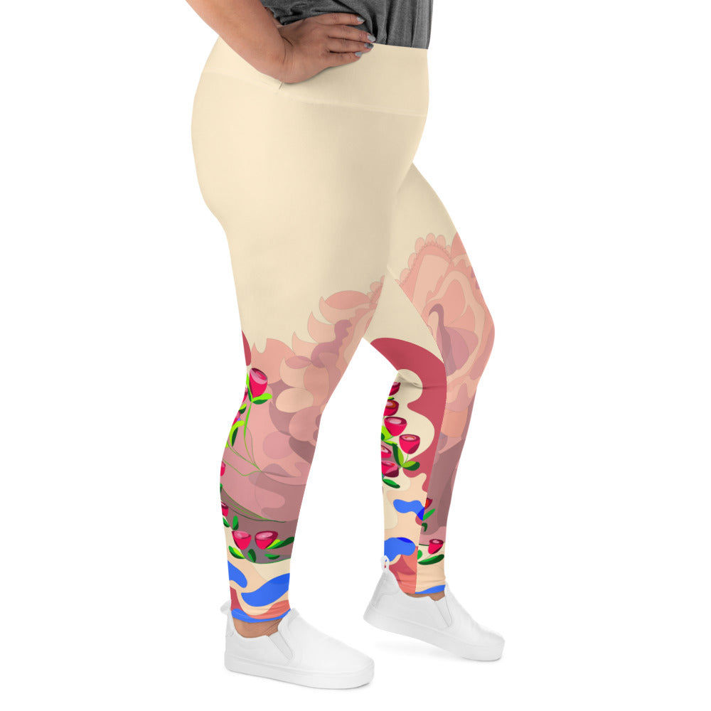 Creamy Dragon Leggings (Plus Size)