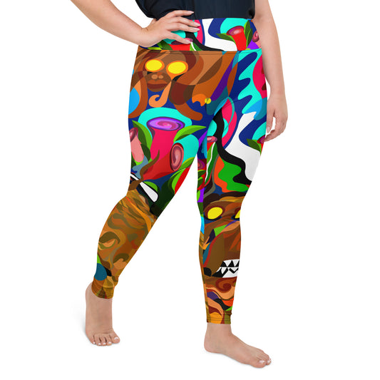 Jungle Eyes in Tulips Yoga Leggings (Plus)