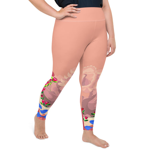 Pinky Mauve Dragon Yoga Leggings (Plus)