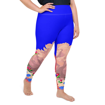 Night Sky Blue Dragon Yoga Leggings (Plus)