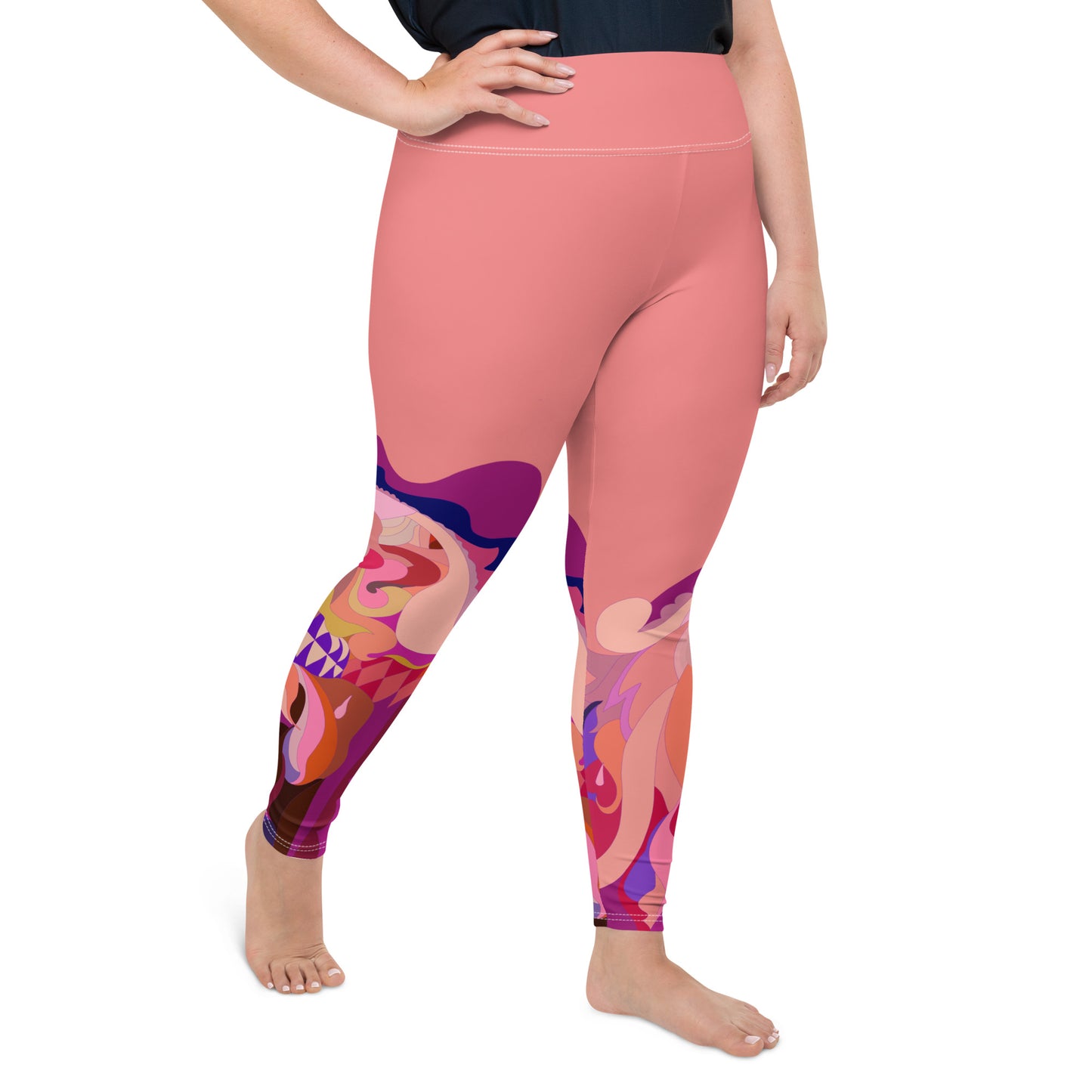 Salmon "Jubilee" Plus Size Leggings