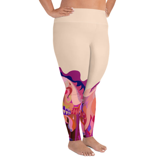 Almond Cream "Jubilee" Plus Size Leggings