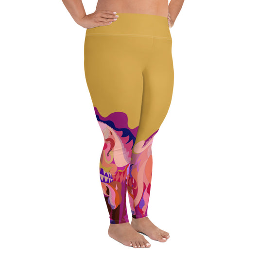 Dijon Gold "Jubilee" Plus Size Leggings