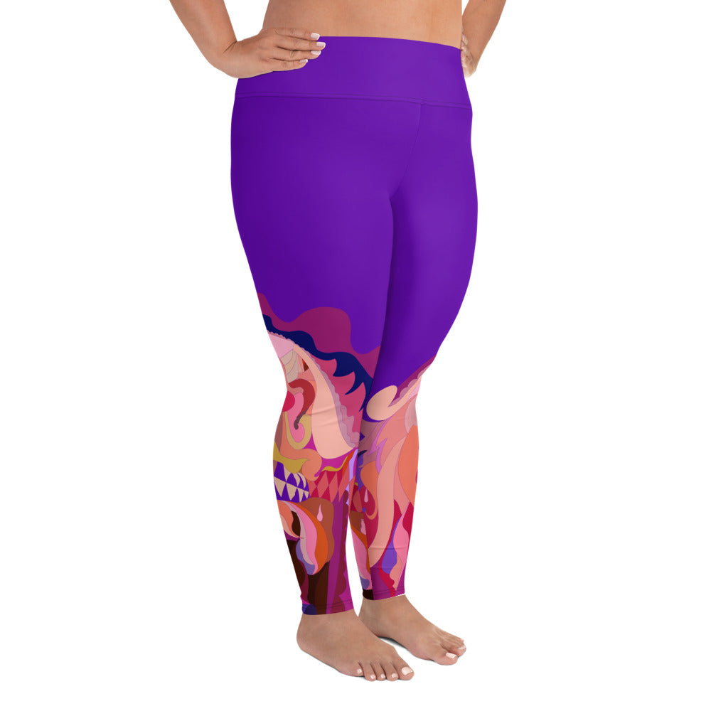 Purple Violet "Jubilee" Plus Size Leggings