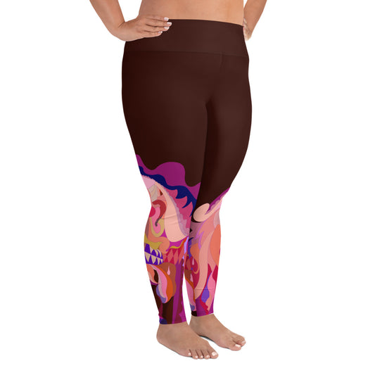 Deep Brown "Jubilee" Plus Size Leggings