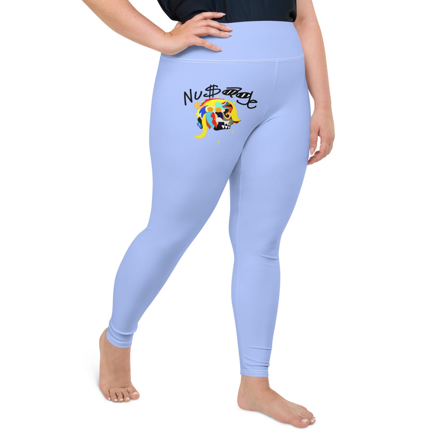 ‘’Pharaoh” Powder Blue Plus Size Leggings