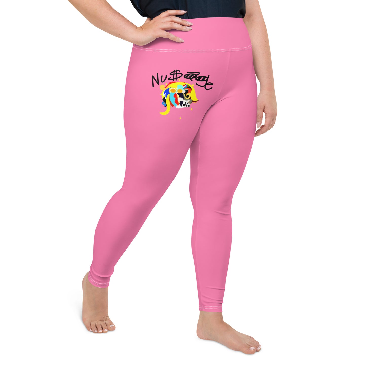 ‘’Pharaoh” Cotton Candy Pink Plus Size Leggings