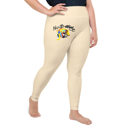 ‘’Pharaoh” Vanilla Cream Pink Plus Size Leggings