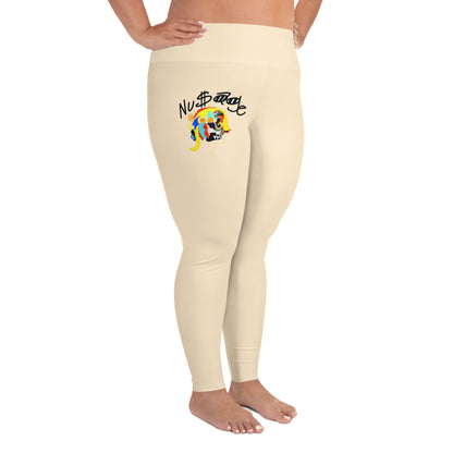 ‘’Pharaoh” Vanilla Cream Pink Plus Size Leggings