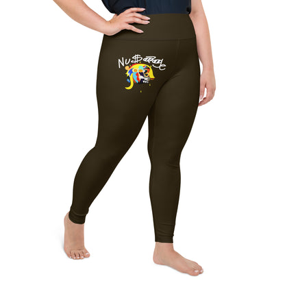 ‘’Pharaoh” Chocolate Cinnamon Pink Plus Size Leggings