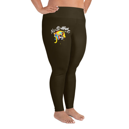 ‘’Pharaoh” Chocolate Cinnamon Pink Plus Size Leggings