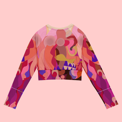 Recycled long-sleeve crop top