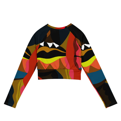 Chocolate Lips Long-Sleeve Crop Top