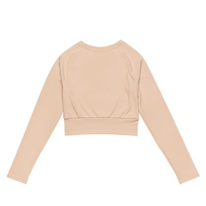 Almond Cream "Jubilee" Long-Sleeve Crop Top (Plus Size)