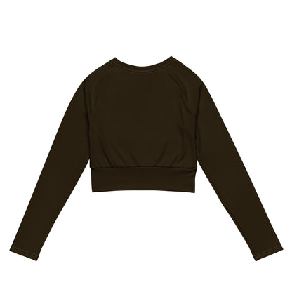 ‘’Pharaoh” Chocolate Cinnamon Long-sleeve Crop Top (Plus)