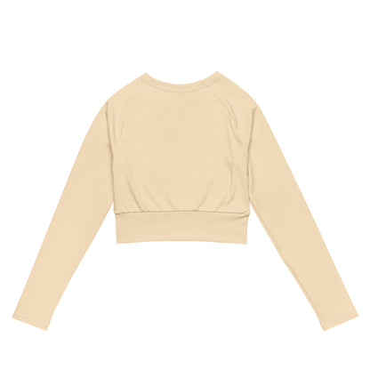 ‘’Pharaoh” Vanilla Cream Long-sleeve Crop Top (Plus)