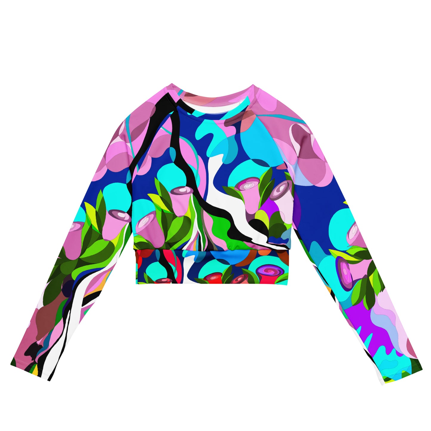 Recycled long-sleeve crop top