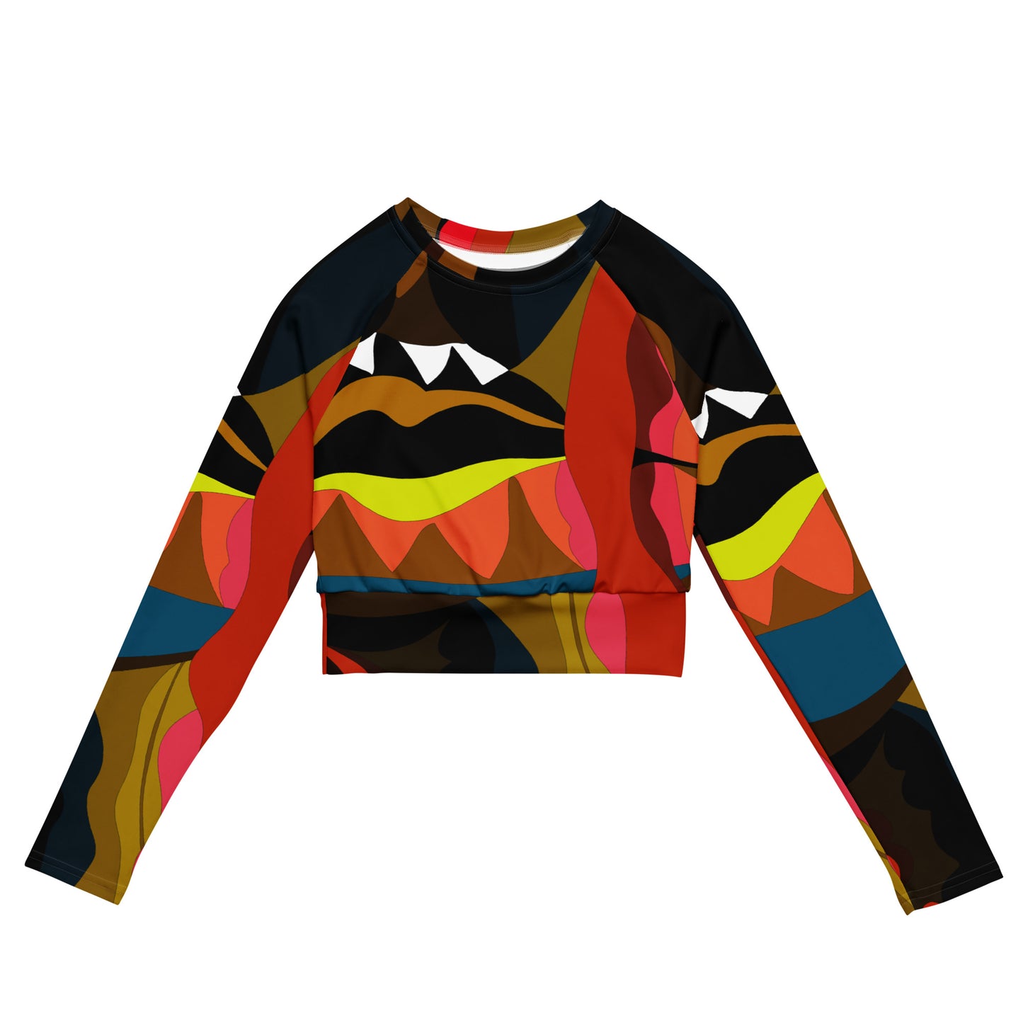 Recycled long-sleeve crop top