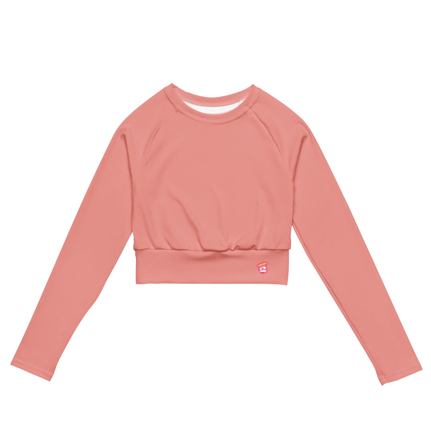 Shimmering Blush Dragon Long-Sleeve Crop Top