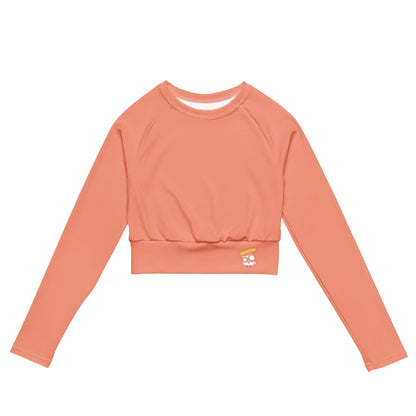 Pinky Mauve Dragon Long-Sleeve Crop Top (Plus)