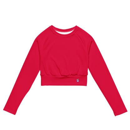 Valentine Pink "Jubilee" Long-Sleeve Crop Top (Plus Size)